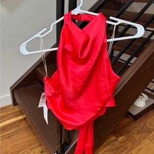 NWT Aritzia silky tie back top